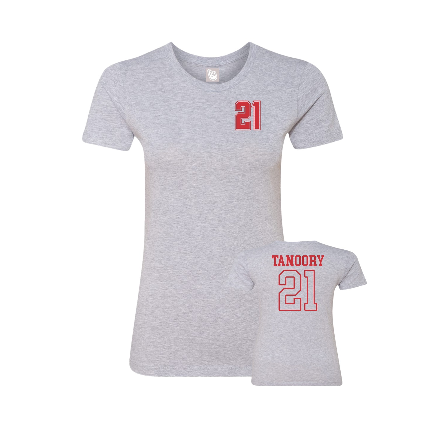 Womens Tee — Chest Back in Grey