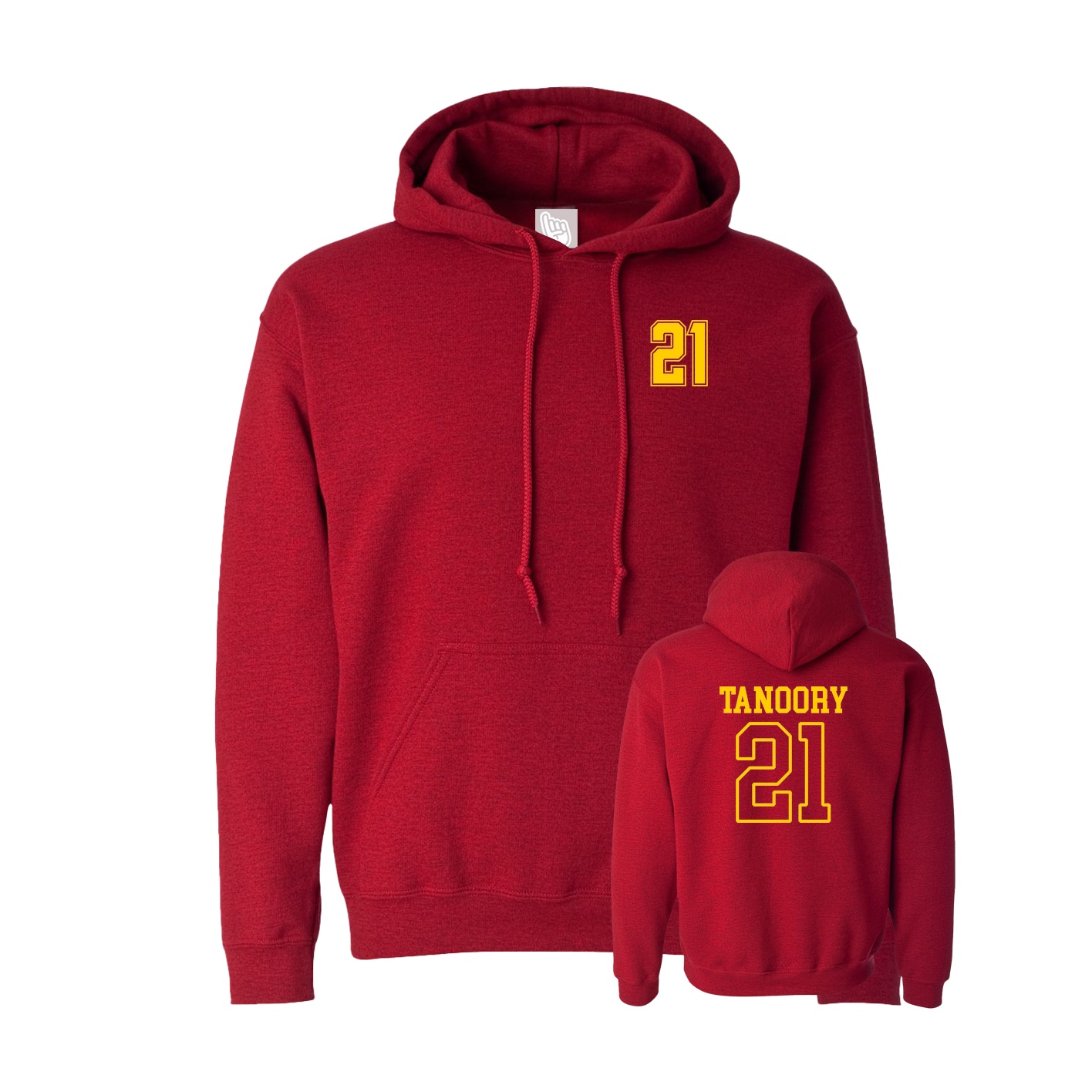 Hoodie — Chest Back in Crimson