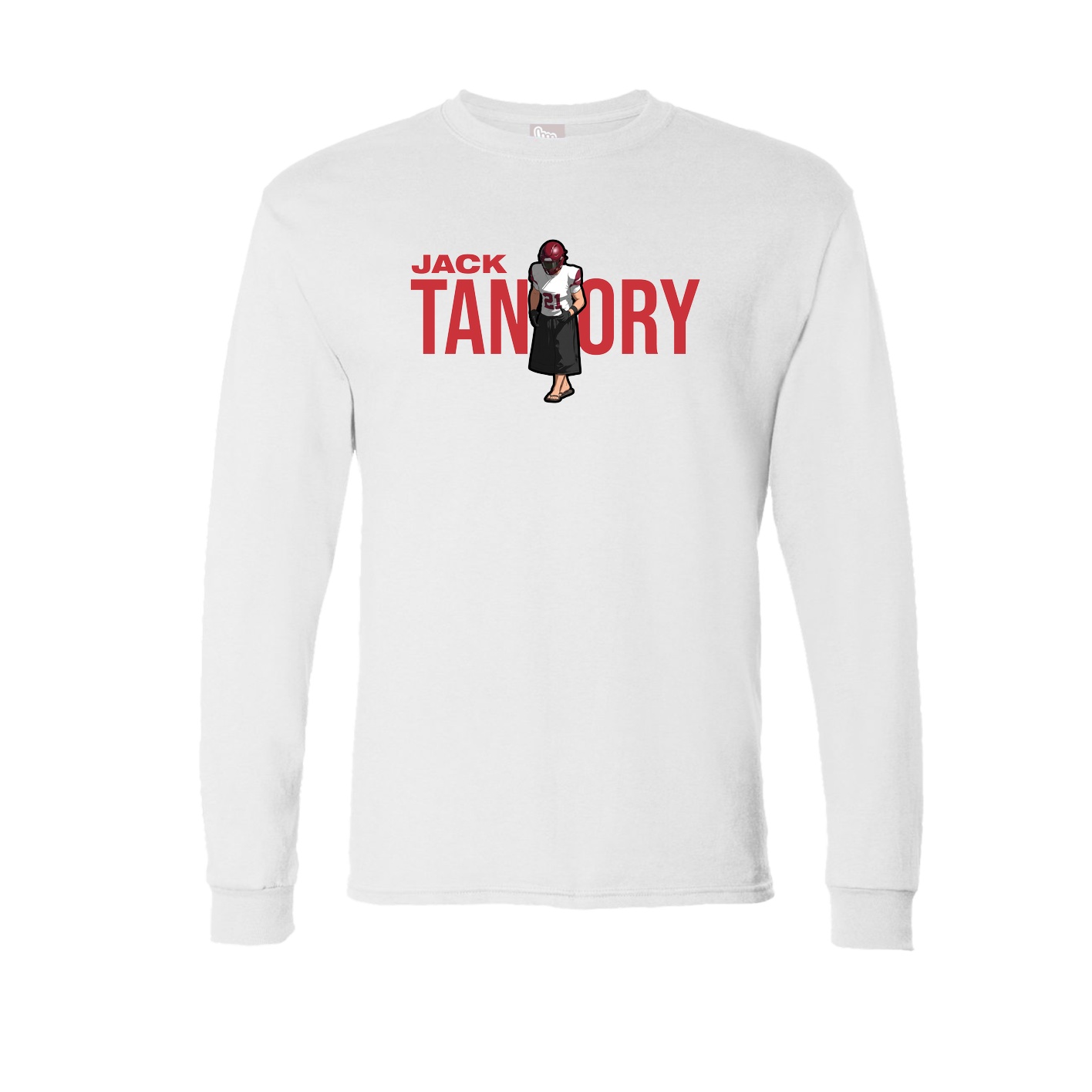 Long Sleeve Tee — Player Name in White