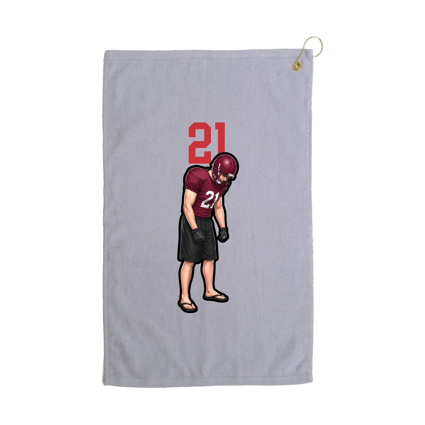Golf Towel — Number Top in Grey
