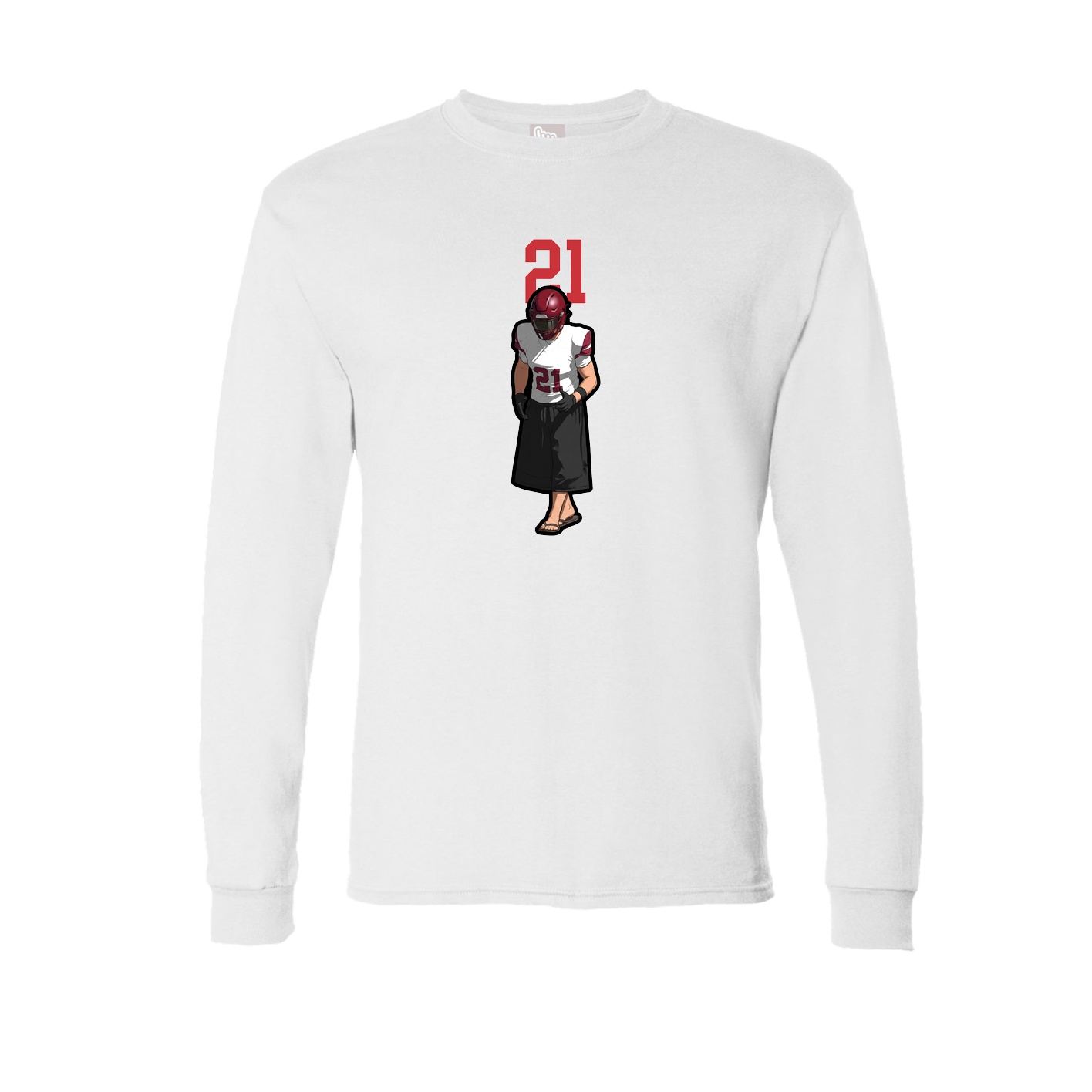 Long Sleeve Tee — Number Top in White