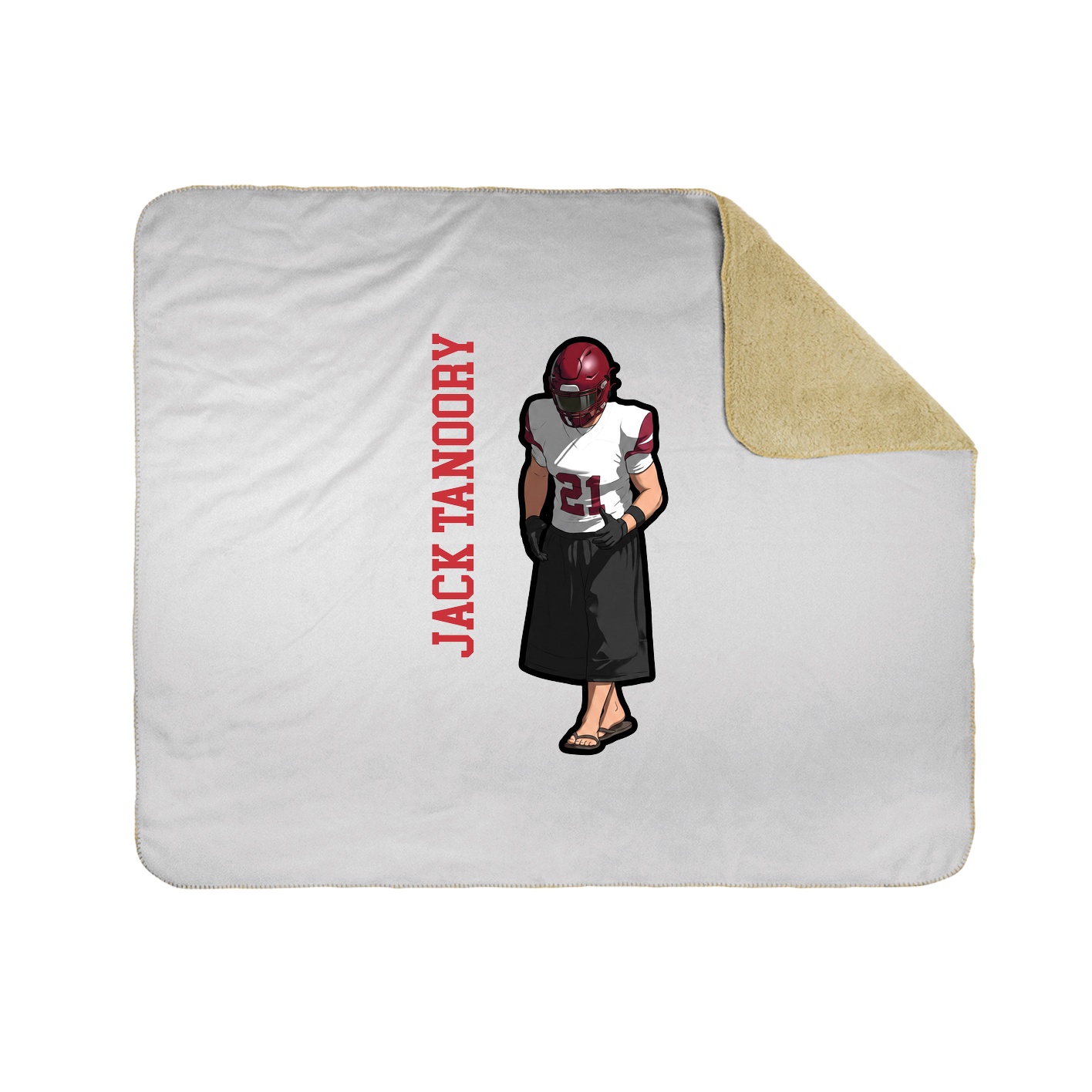Throw Blanket — Name Vertical in White