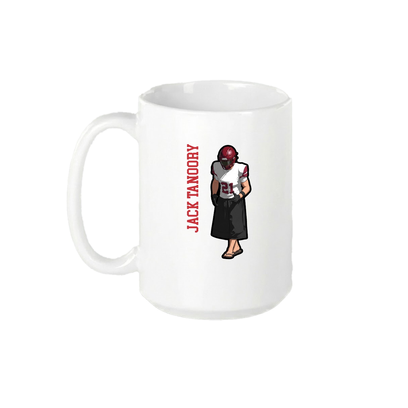 15oz Coffee Mug — Name Vertical in White