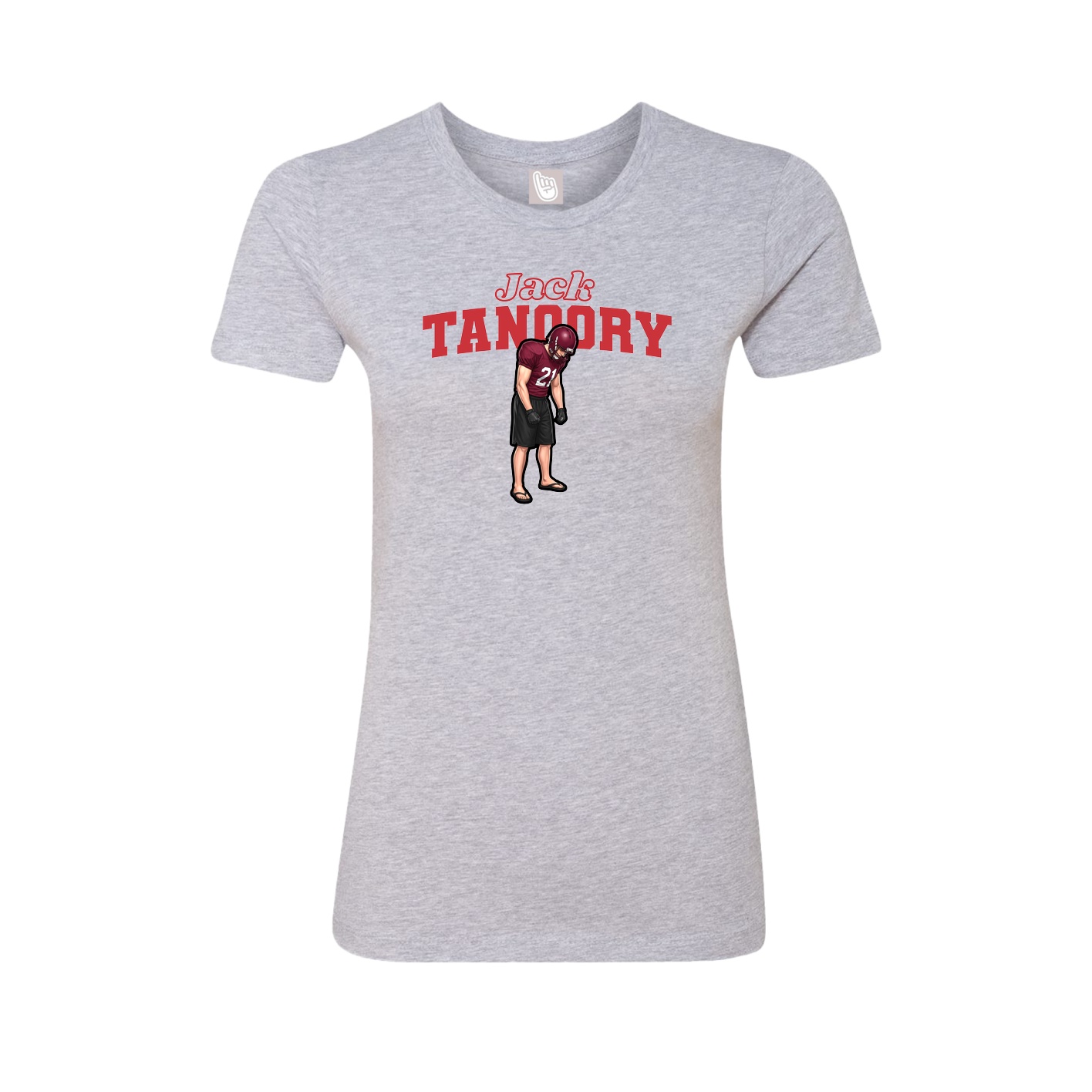 Fitted Women's Tee — Name Arch in Grey