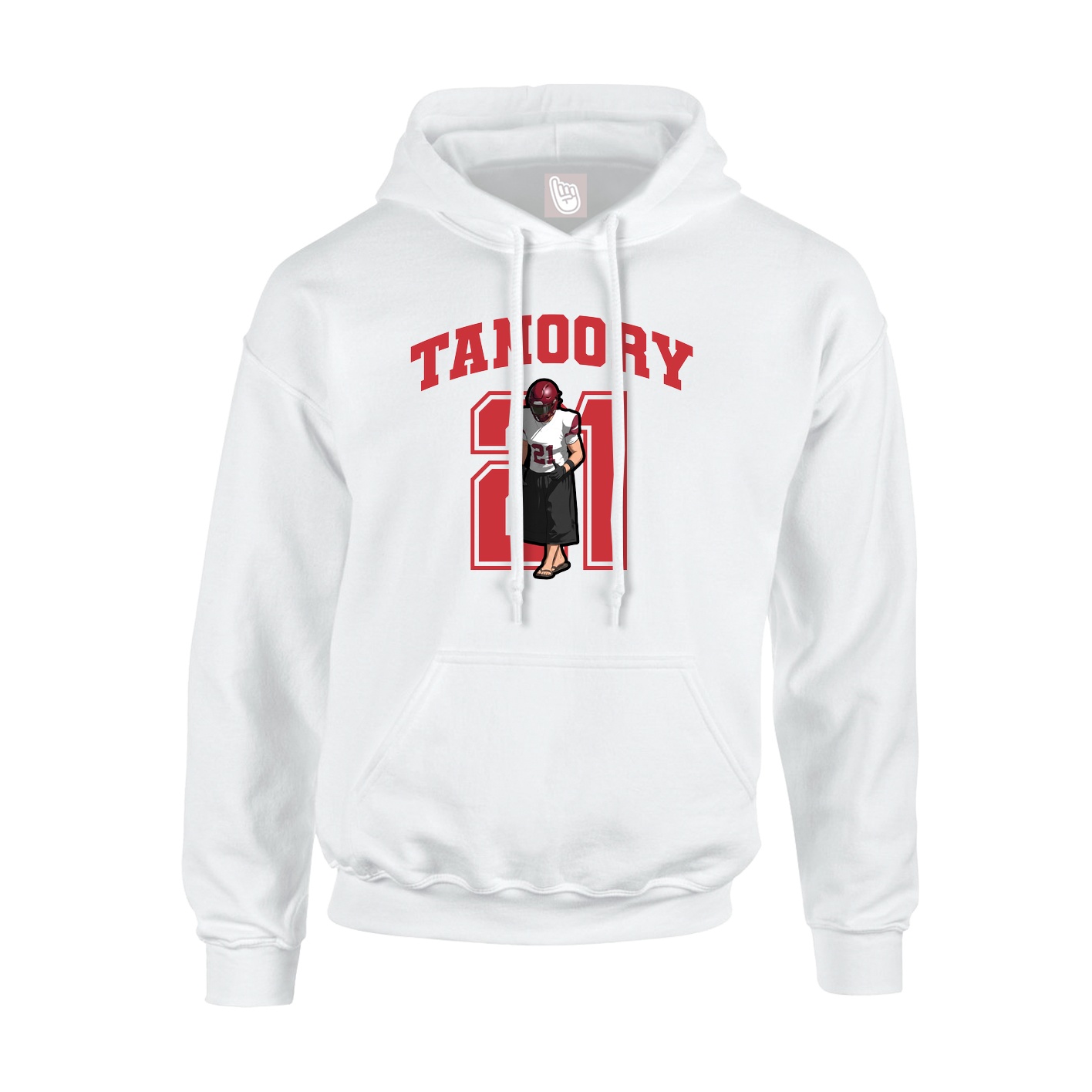 Youth Hoodie — Number in White