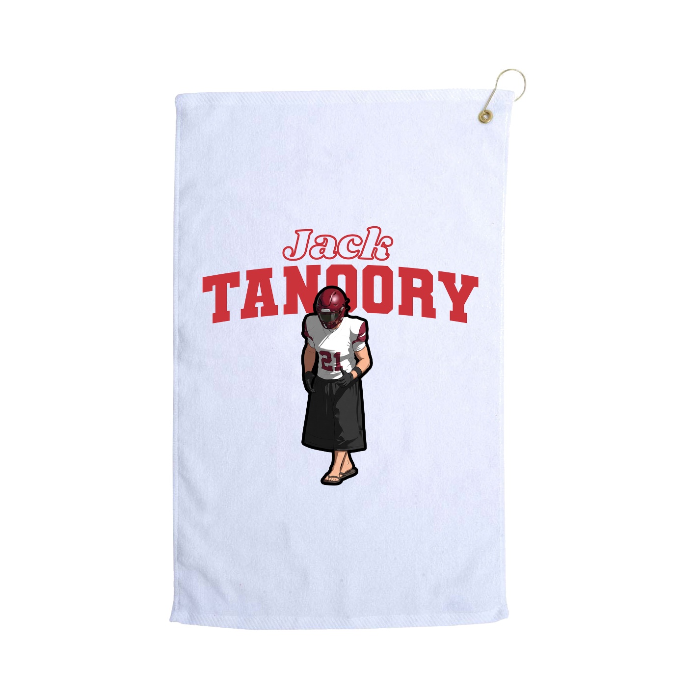 Golf Towel — Name Arch in White