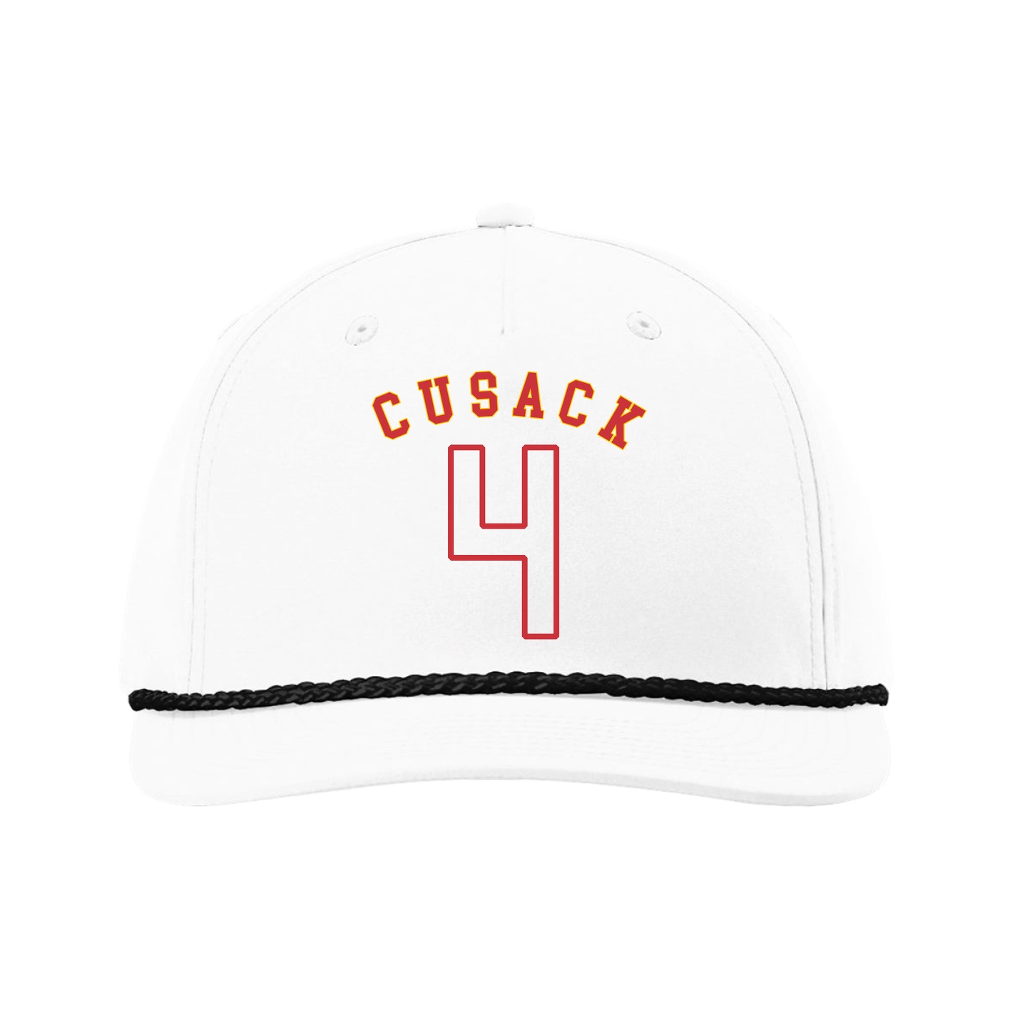 Five-Panel Classic Rope Cap — Shirsey Arch in White