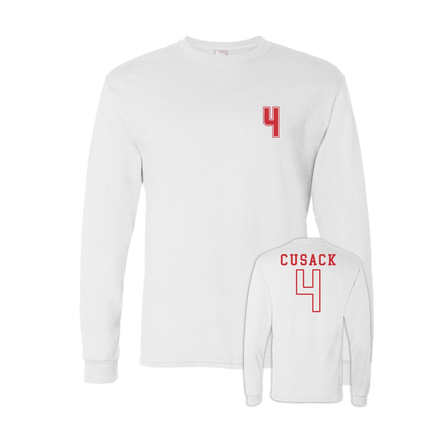 Long Sleeve Tee — Chest Back in White