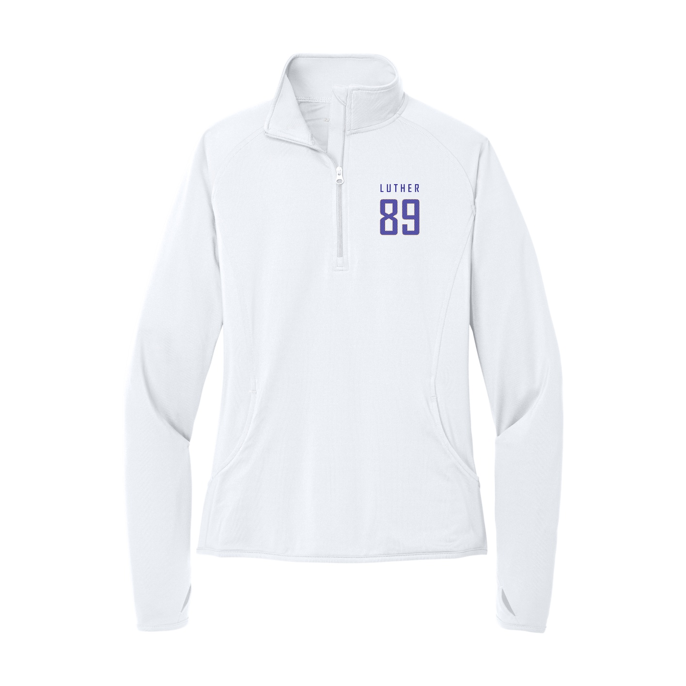 Women's Q-Zip Pullover — Mesh Shirsey in White