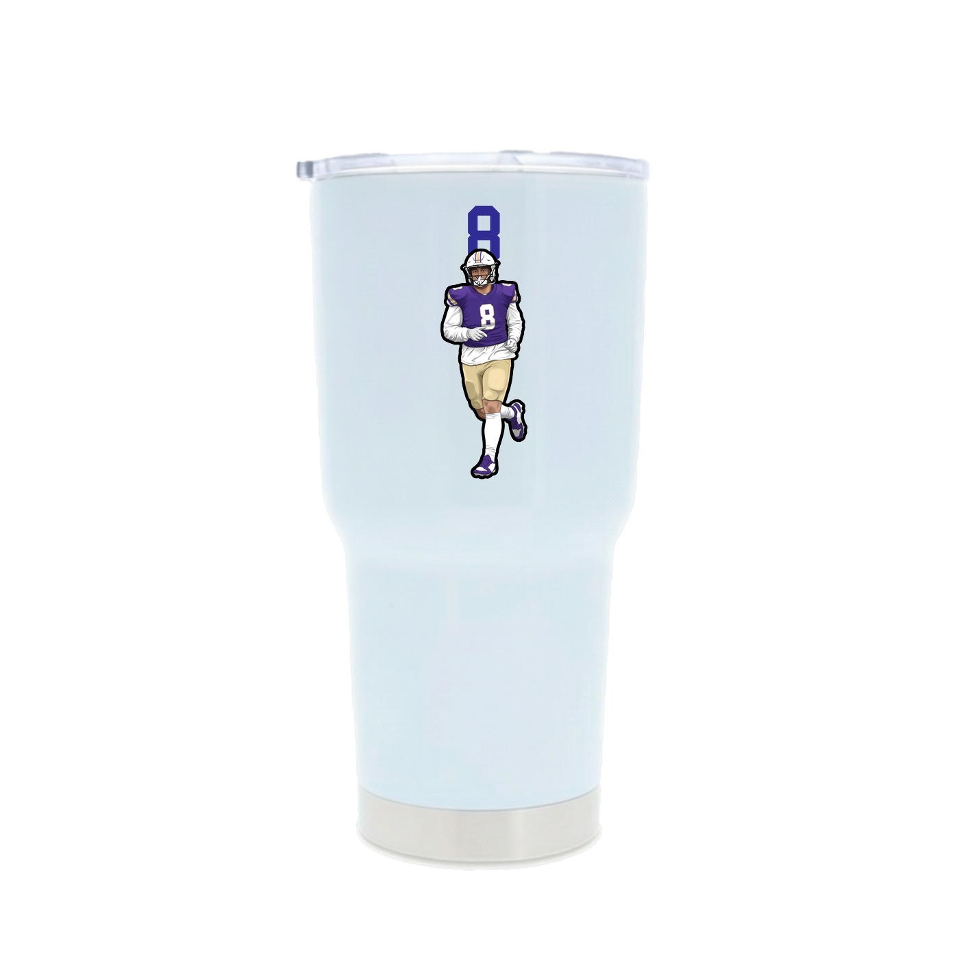 30oz Stainless Steel Tumbler — Number Top in White