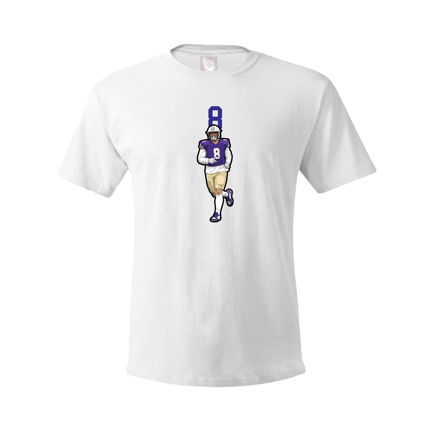 Youth Tee — Number Top in White