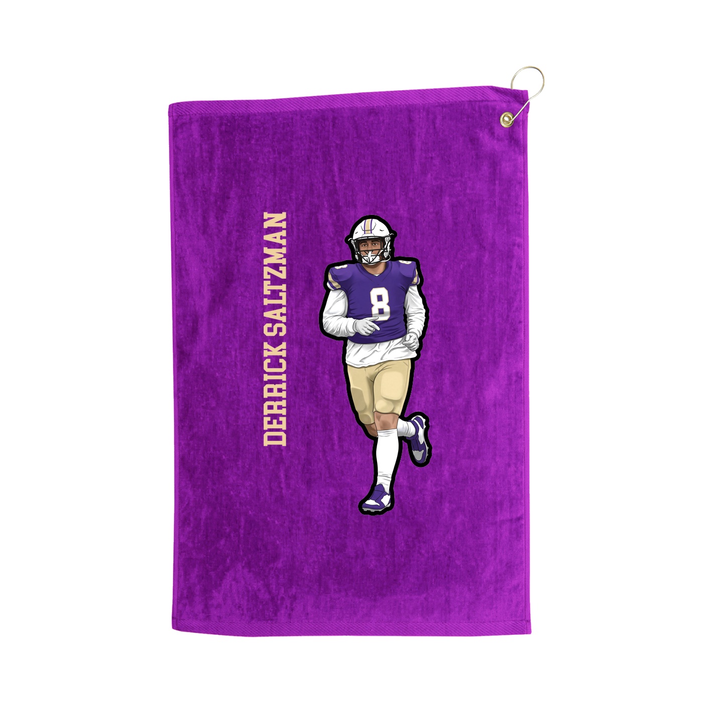 Golf Towel — Name Vertical in Purple