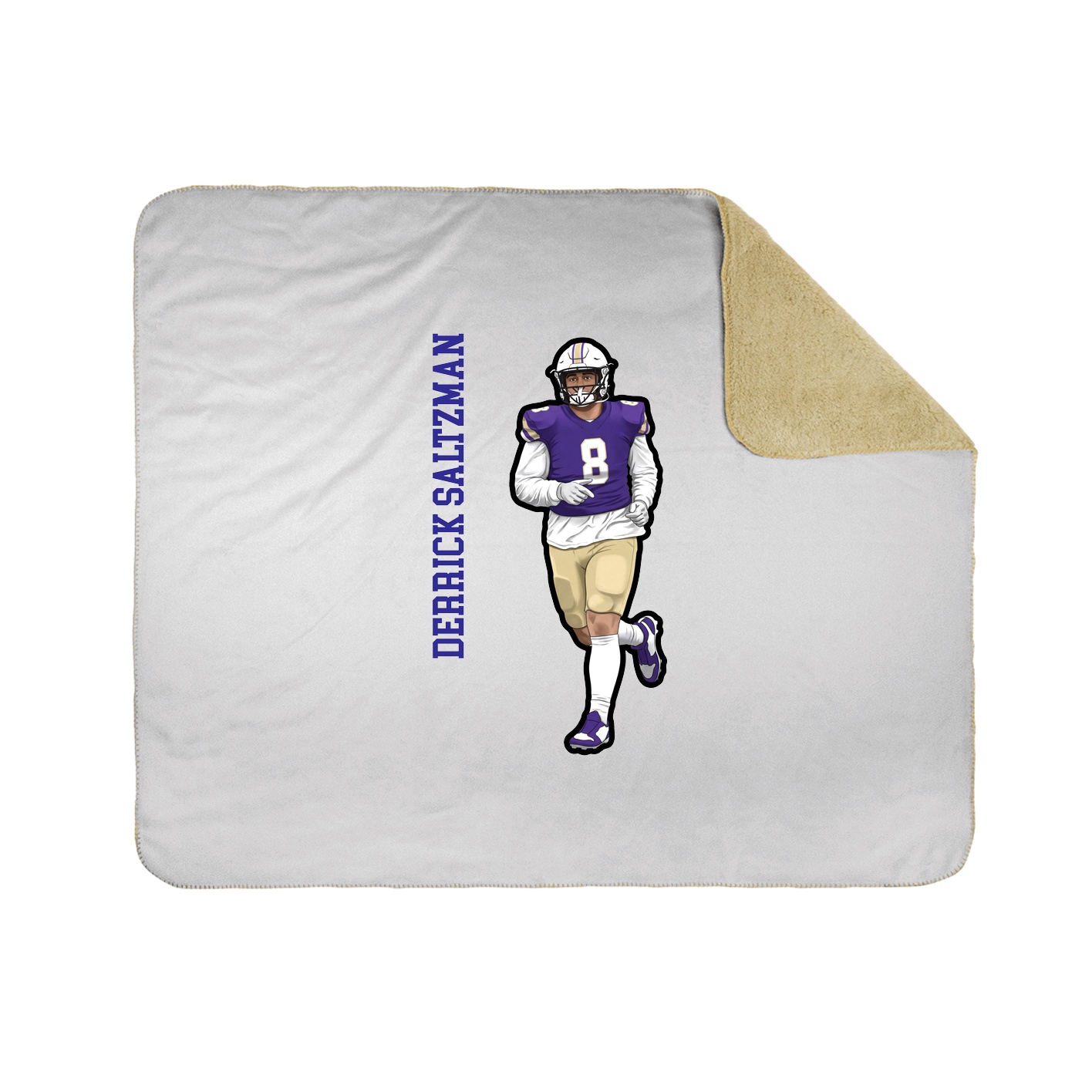 Throw Blanket — Name Vertical in White