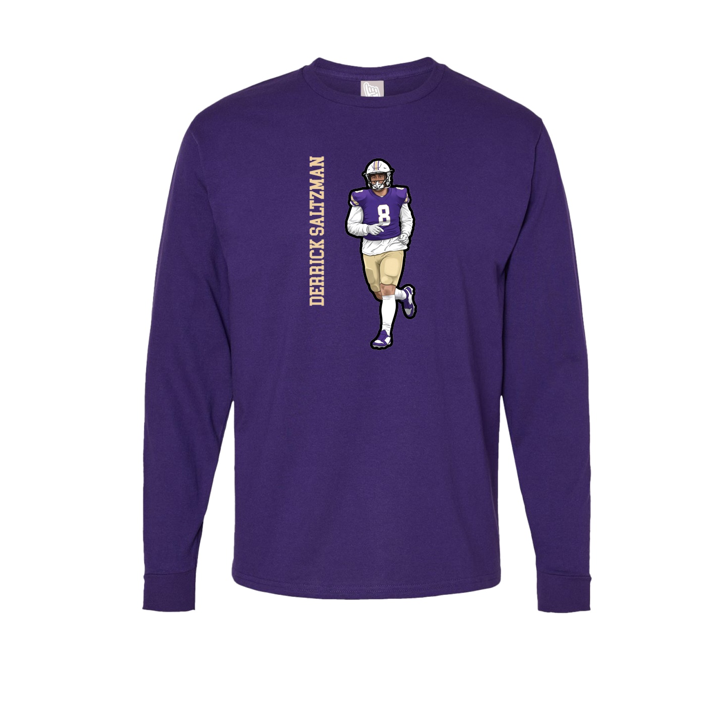 Long Sleeve Tee — Name Vertical in Purple