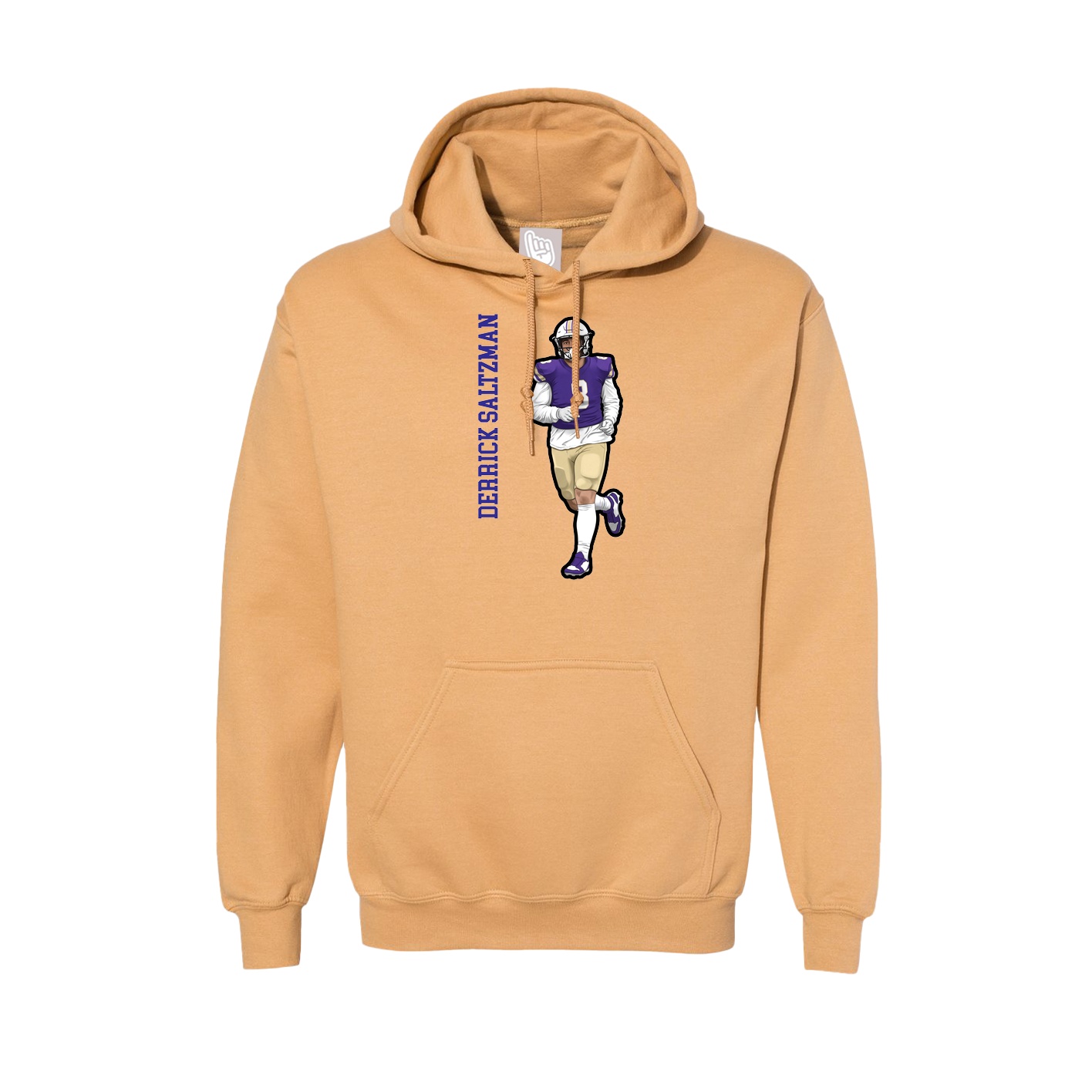 Hoodie — Name Vertical in Vegas Gold