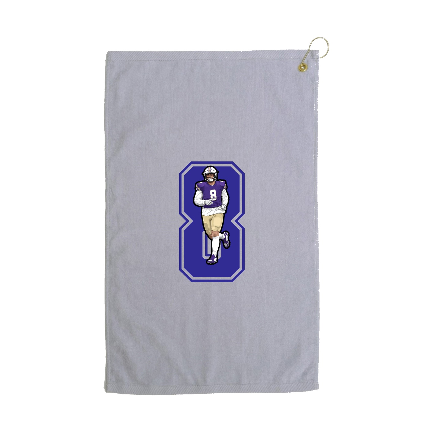 Golf Towel — Number in Grey