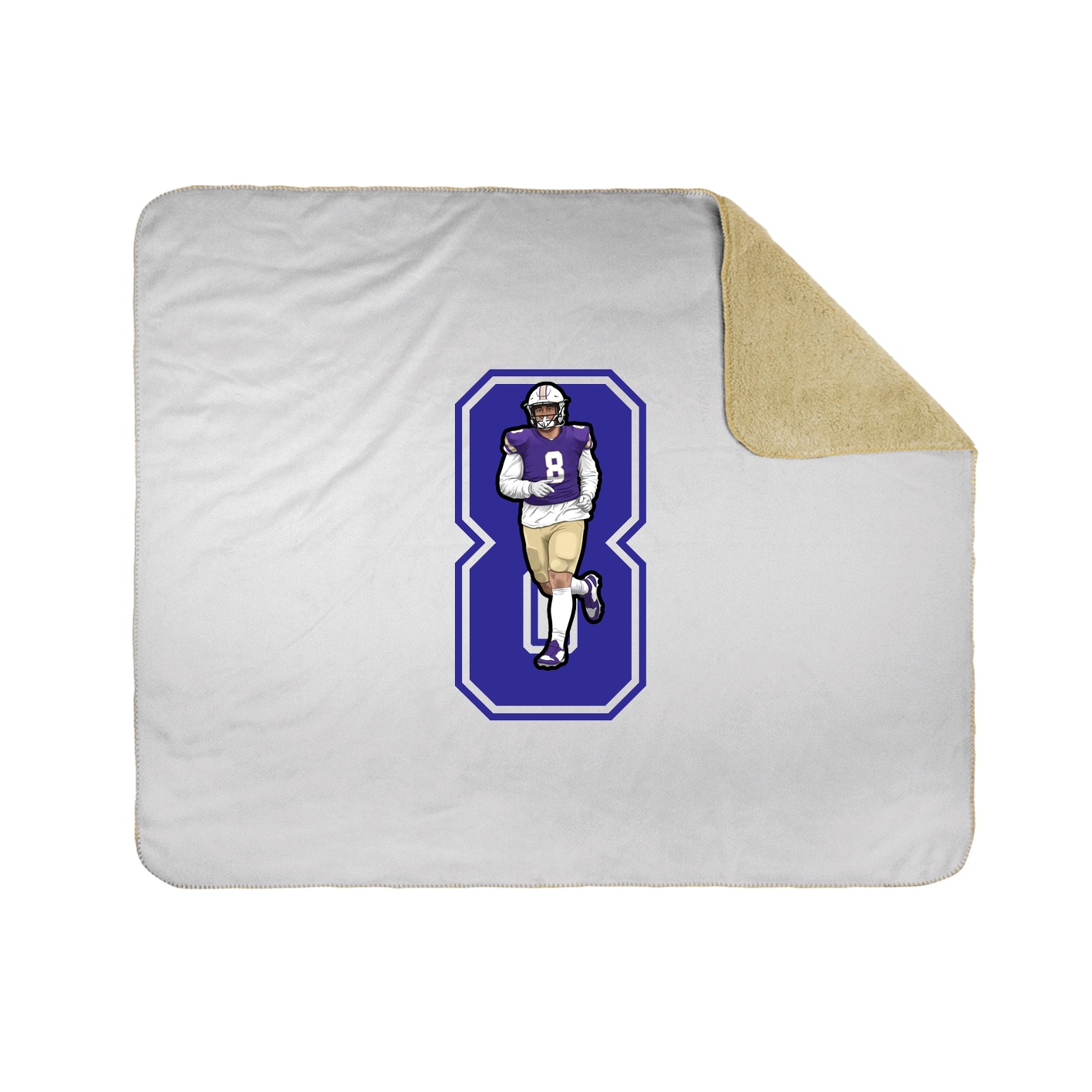 Throw Blanket — Number in White