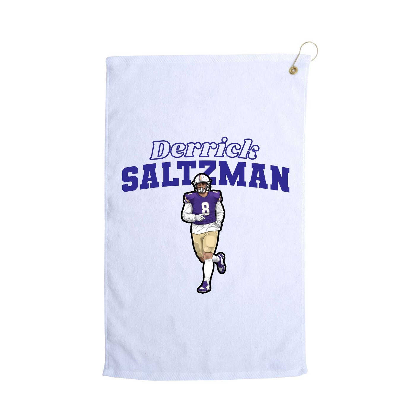 Golf Towel — Name Arch in White