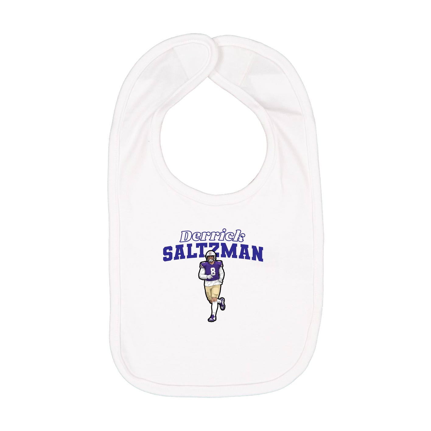Infant Bib — Name Arch in White