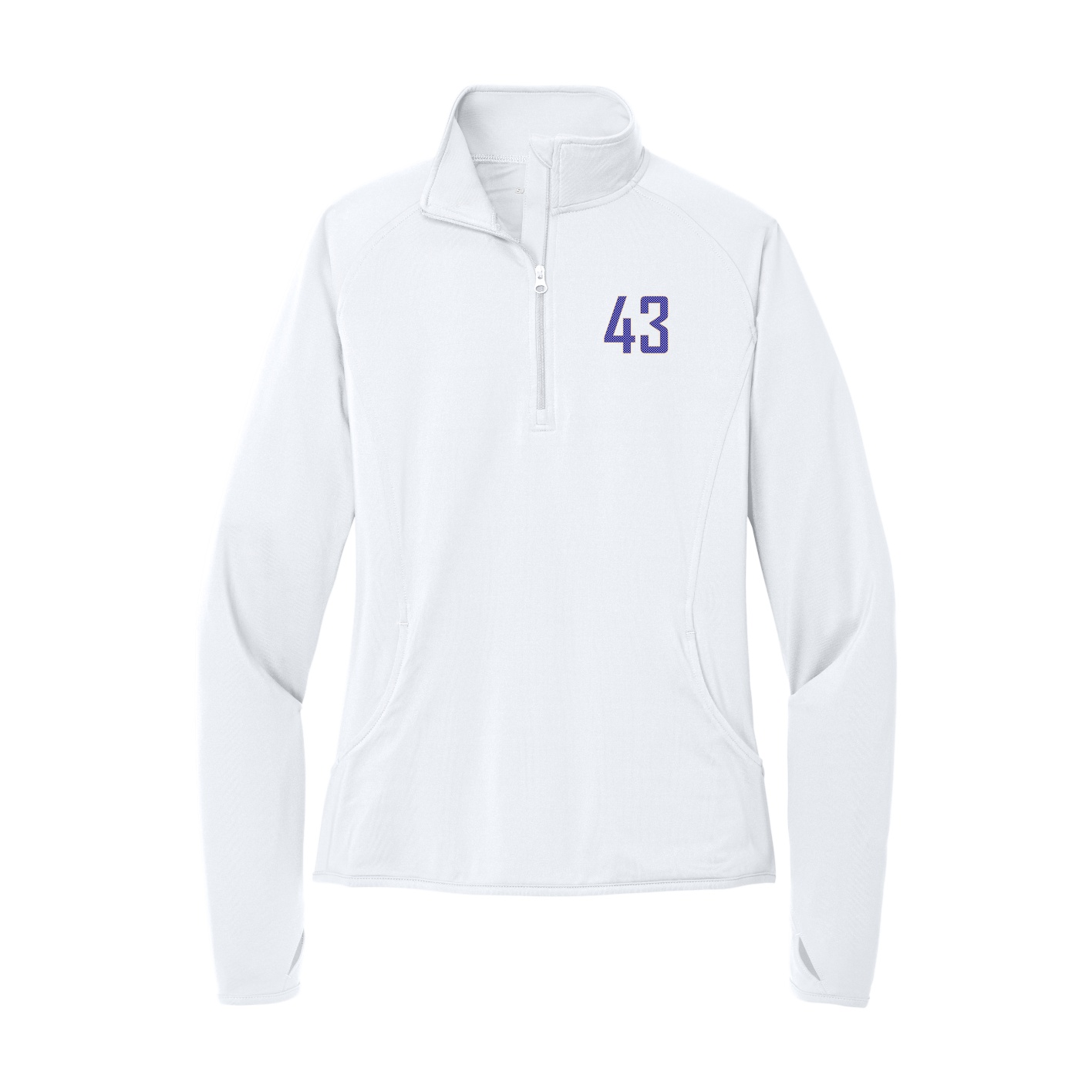 Women's Q-Zip Pullover — Front Shirsy in White