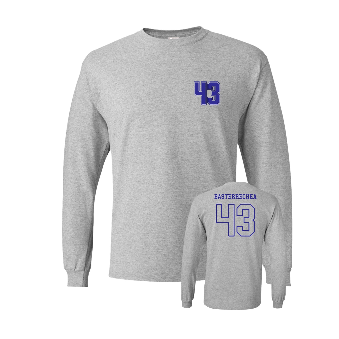 Long Sleeve Tee — Chest Back in Grey