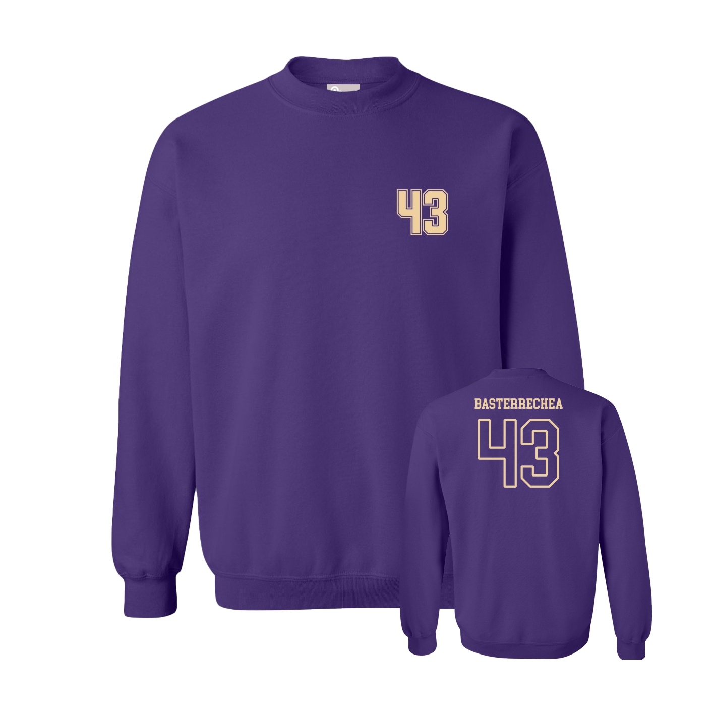 Fleece Crew — Chest Back in Purple
