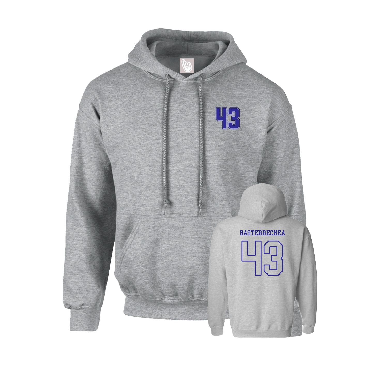 Youth Hoodie — Chest Back in Grey