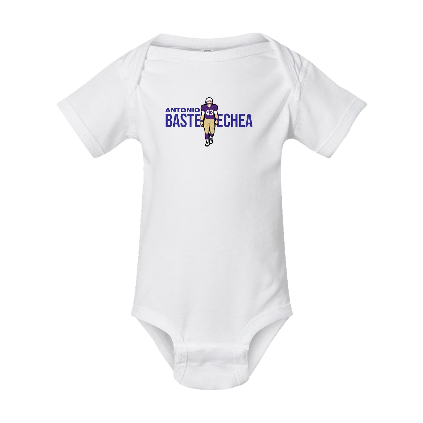 Baby Onesie — Player Name in White