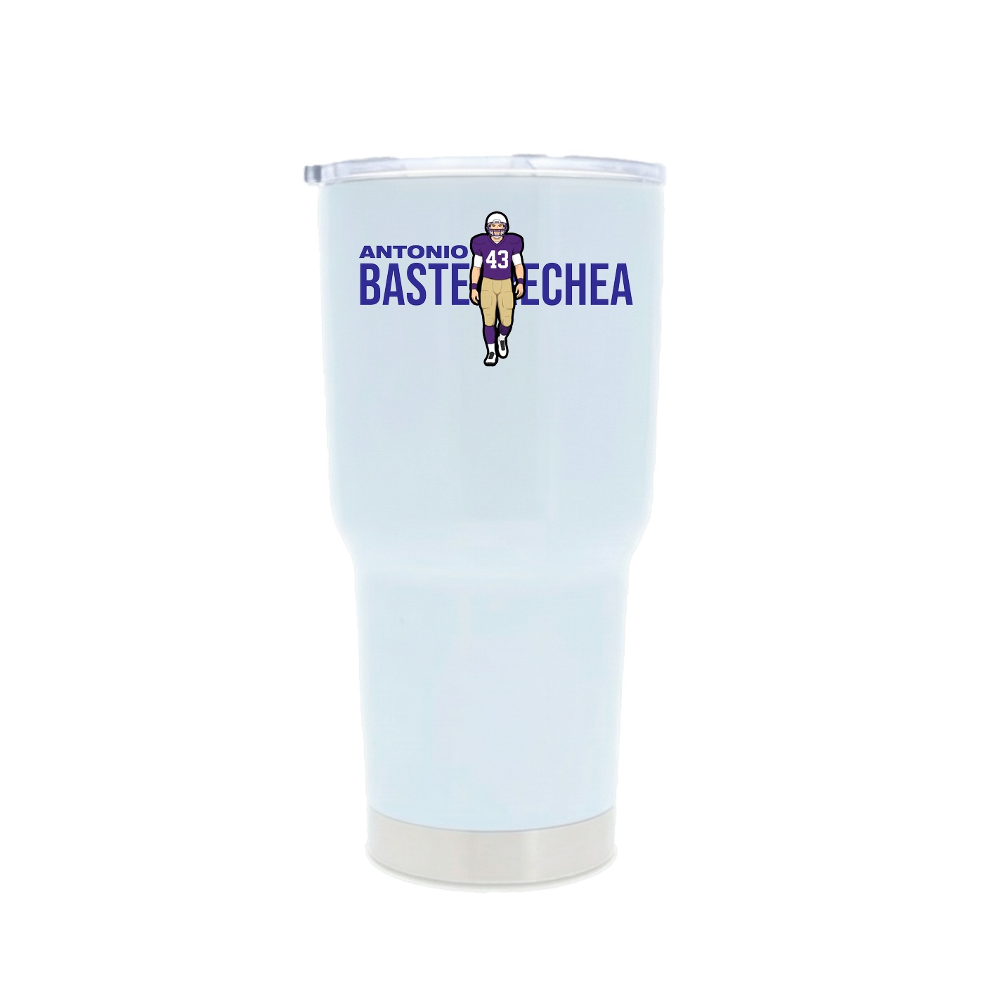30oz Stainless Steel Tumbler — Player Name in White