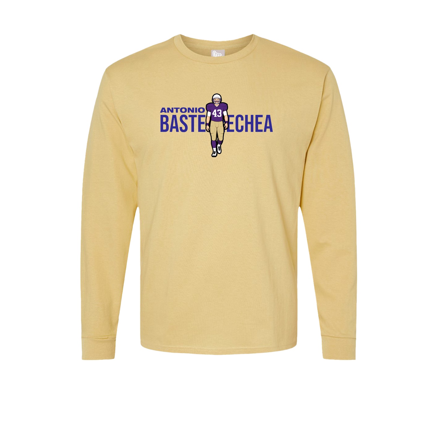 Long Sleeve Tee — Player Name in Vegas Gold