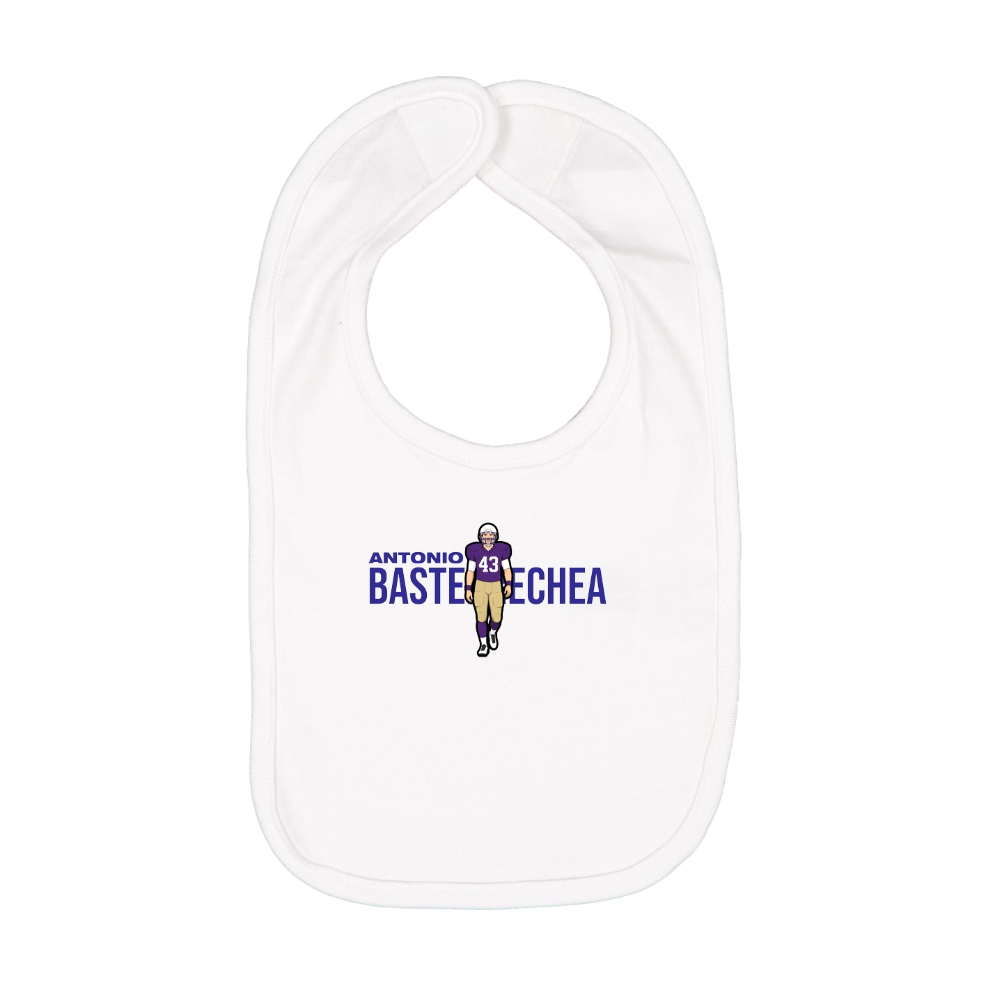 Infant Bib — Player Name in White
