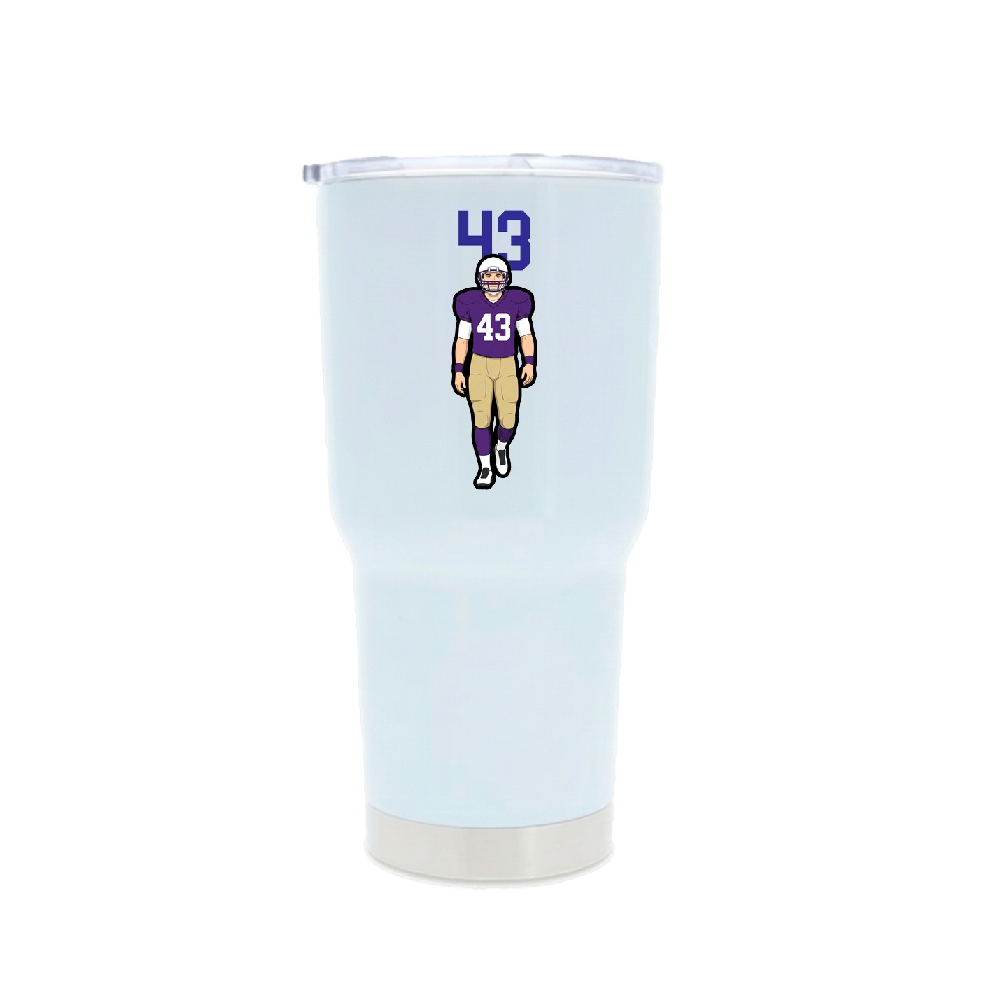 30oz Stainless Steel Tumbler — Number Top in White
