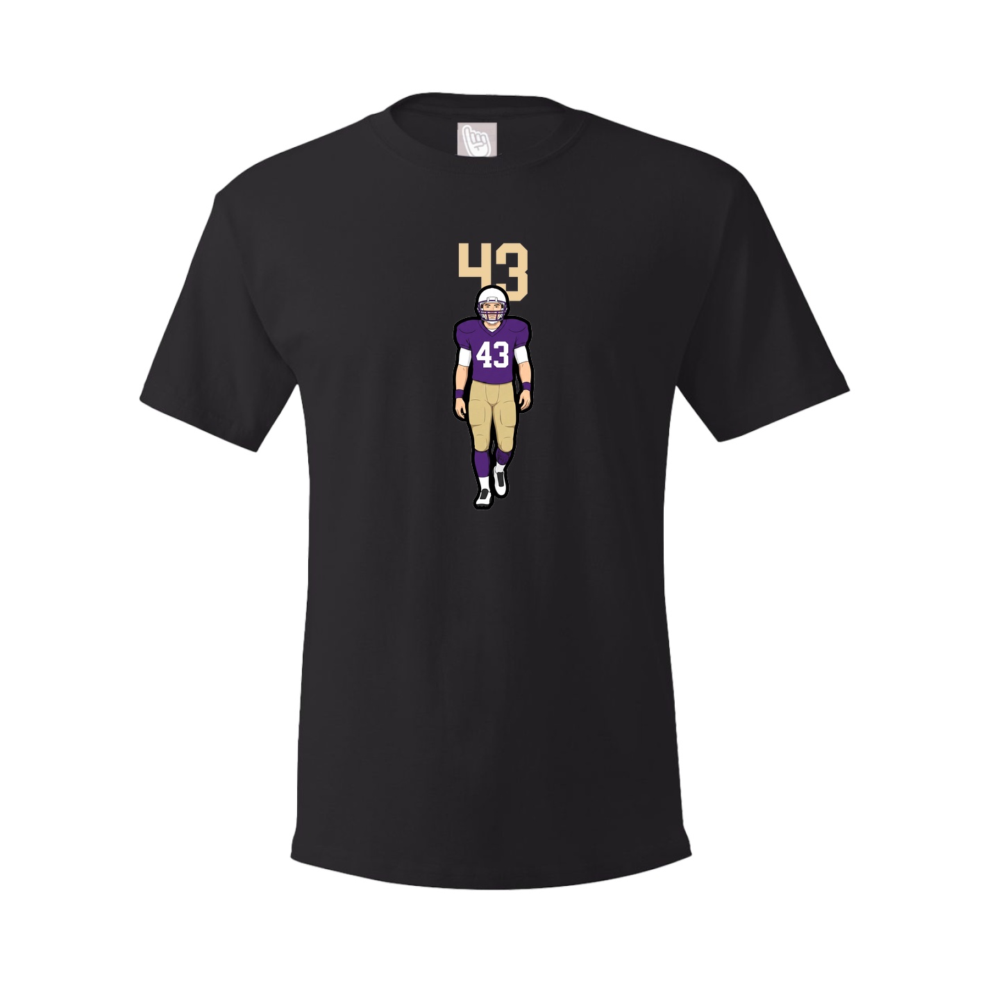Youth Tee — Number Top in Black