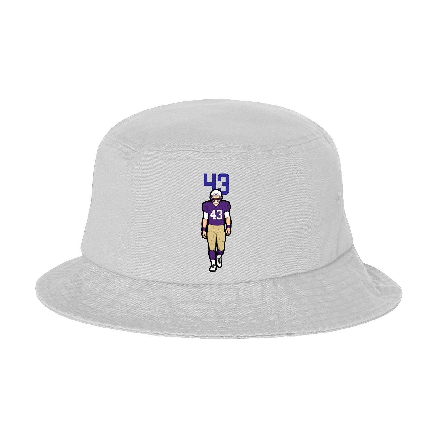 Bucket Cap — Number Top in White