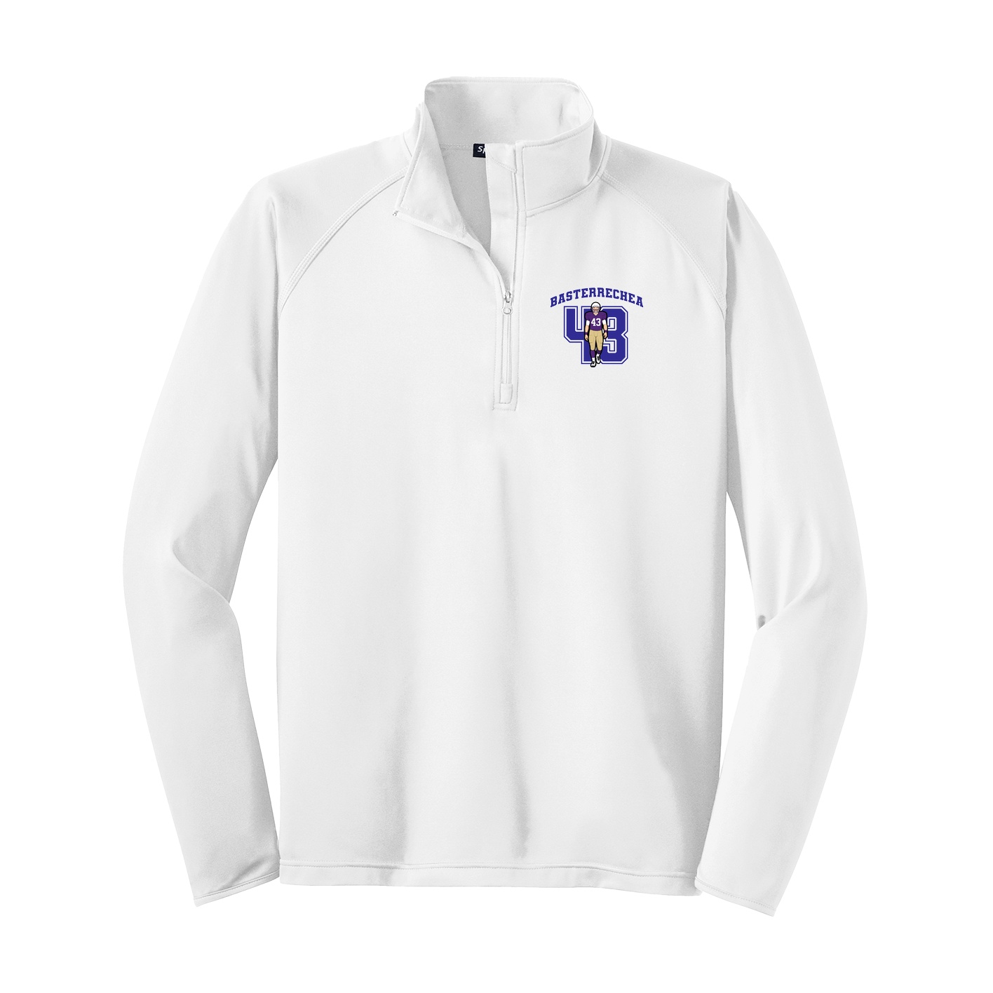 Q-Zip Pullover — Number in White