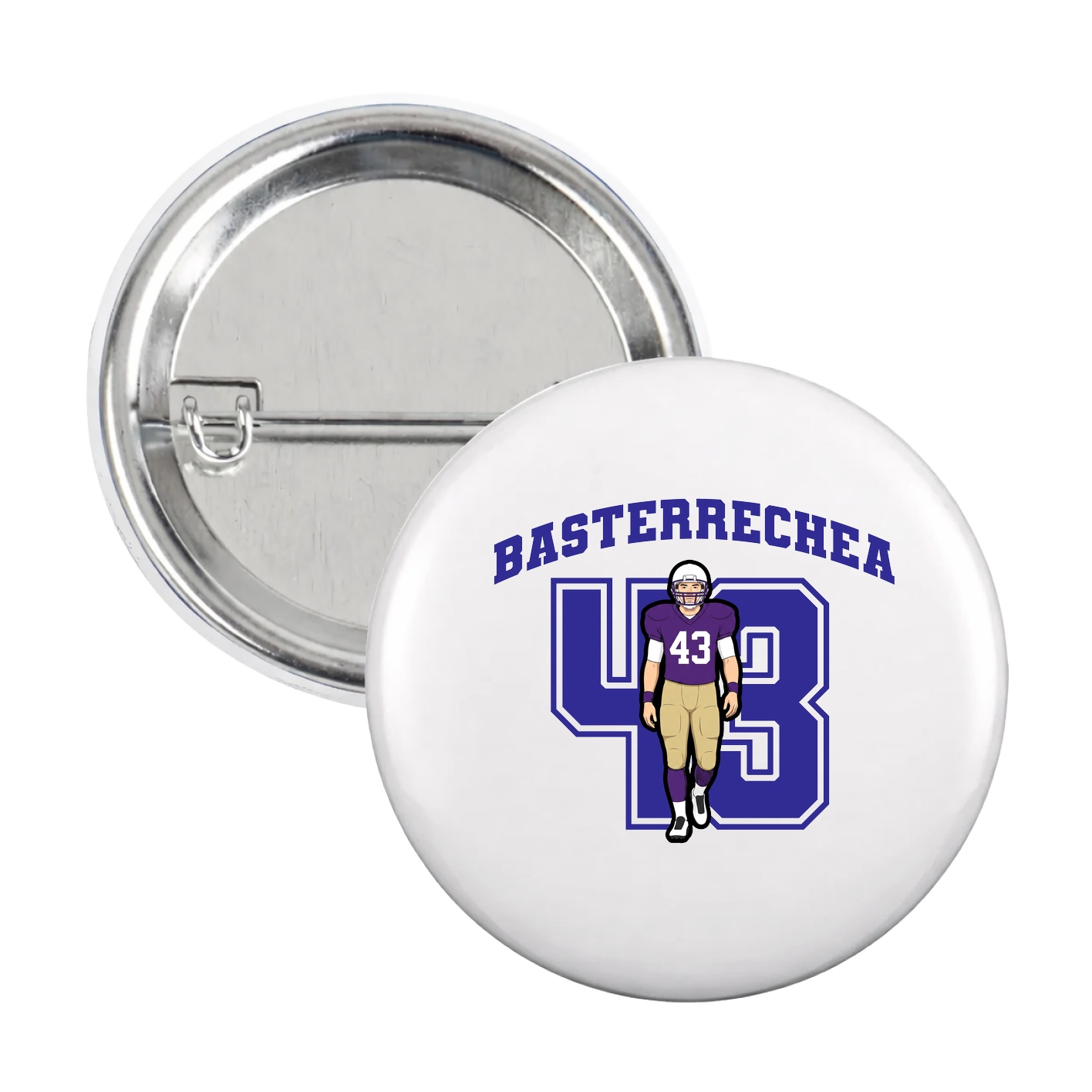 Game Day Button — Number in White