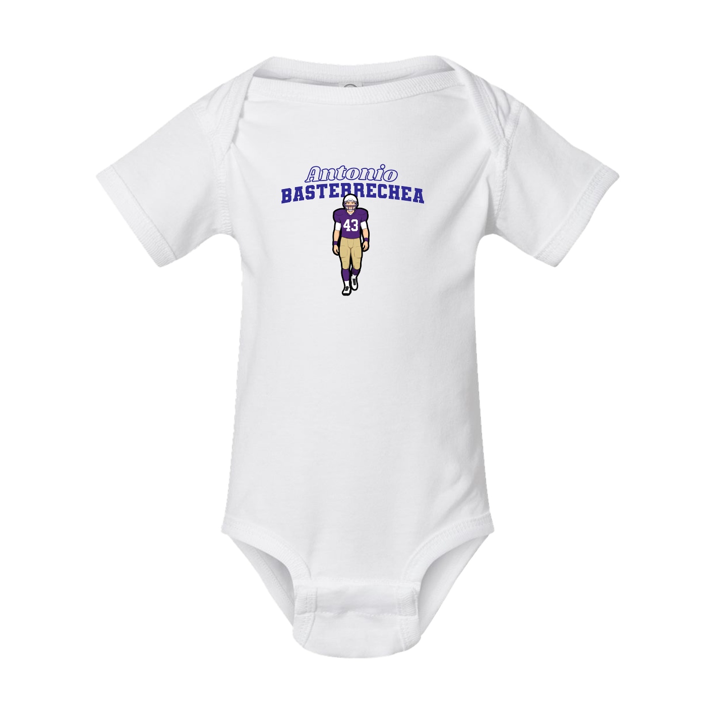 Baby Onesie — Name Arch in White