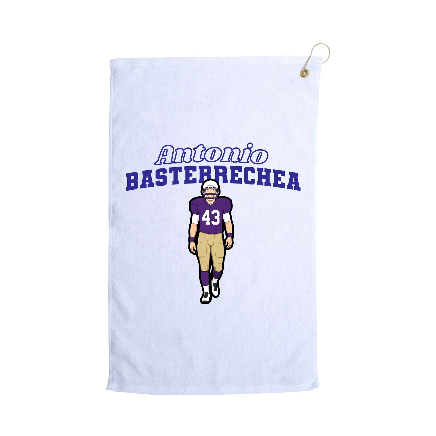 Golf Towel — Name Arch in White