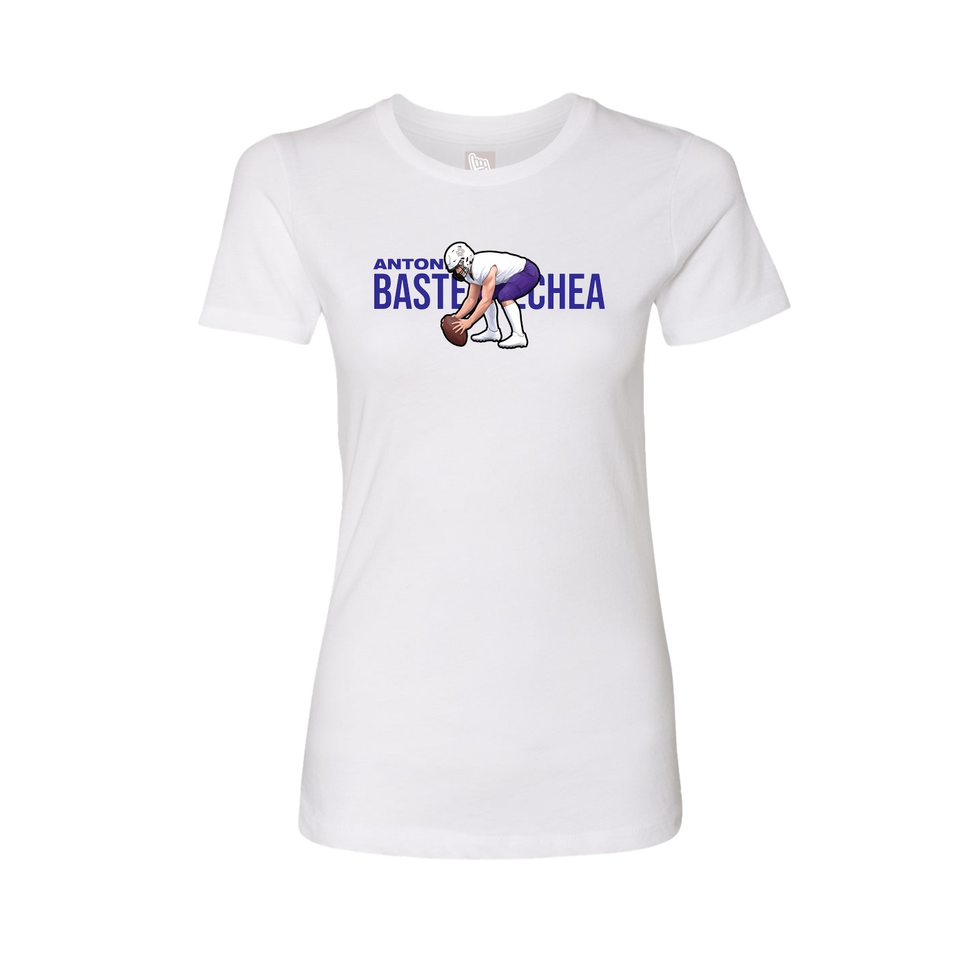 Fitted Women's Tee — Player Name in White