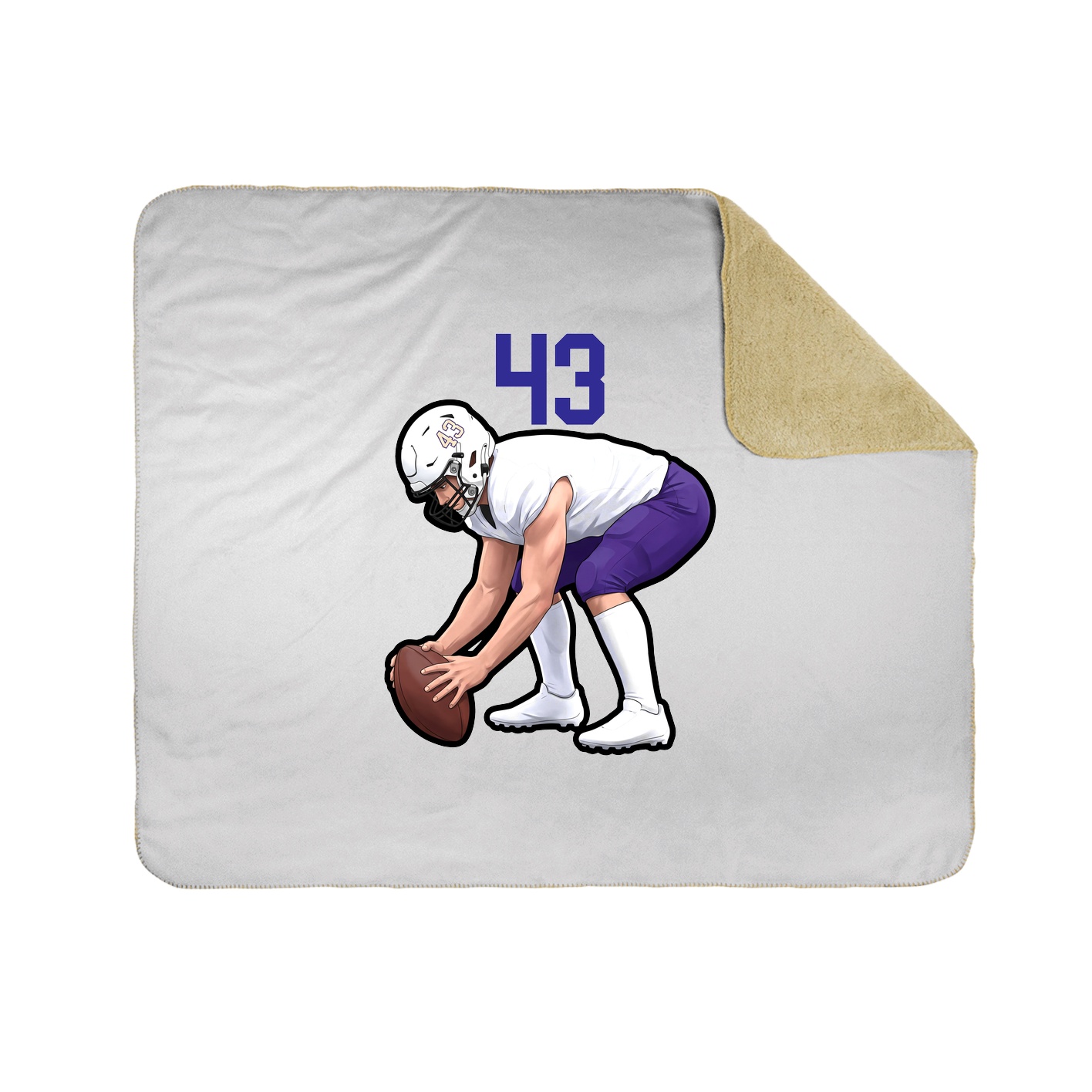 Throw Blanket — Number Top in White