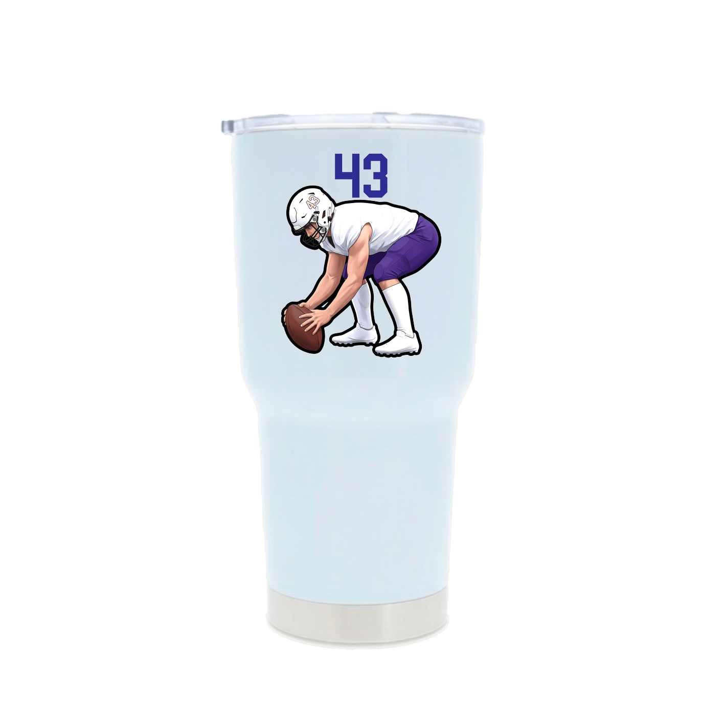 30oz Stainless Steel Tumbler — Number Top in White