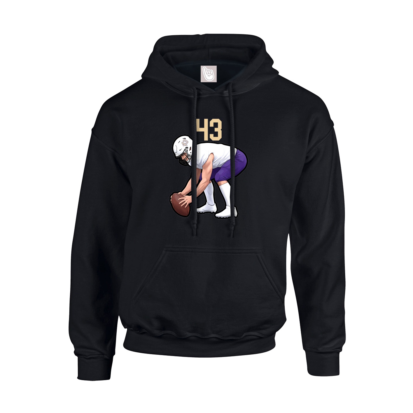 Hoodie — Number Top in Black