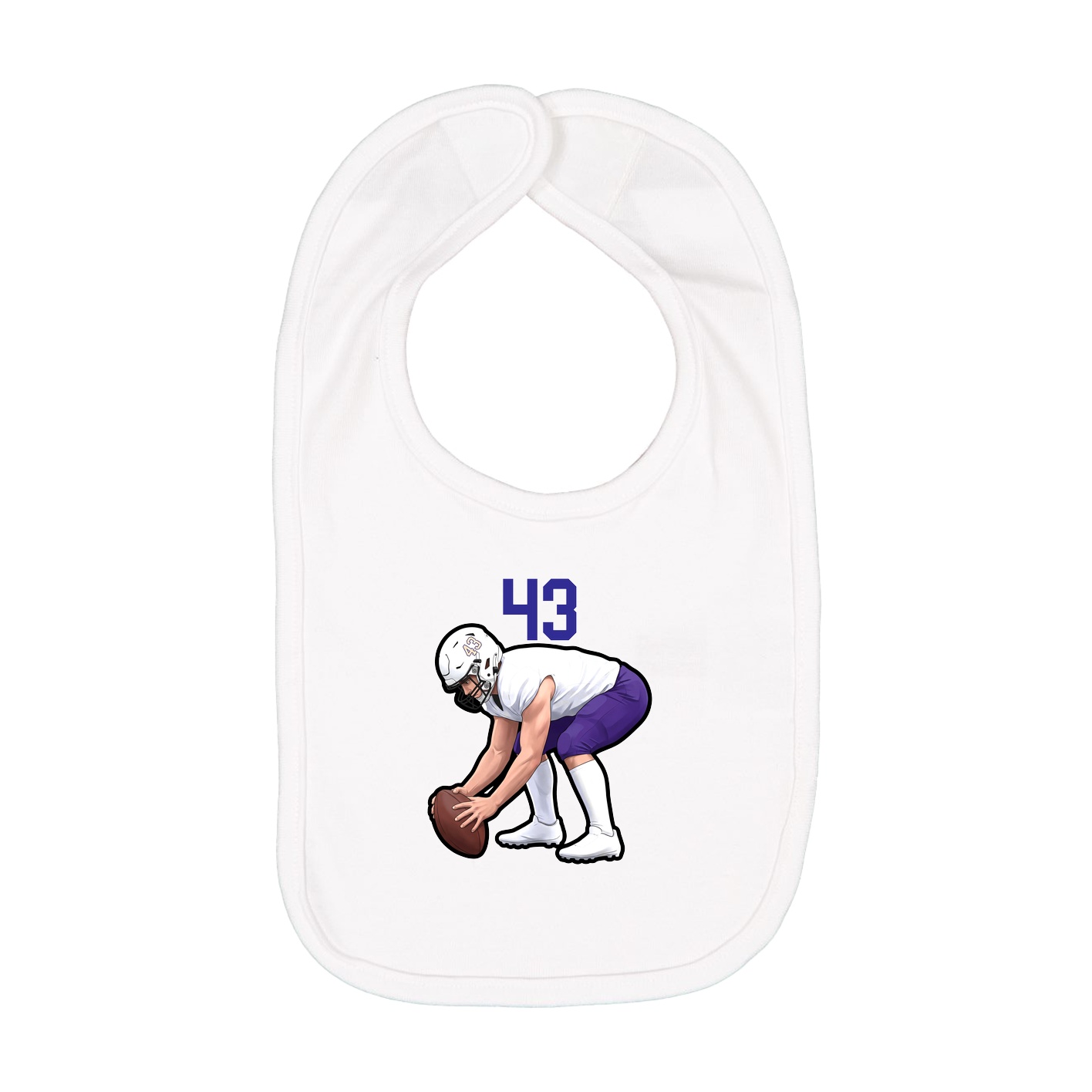 Infant Bib — Number Top in White