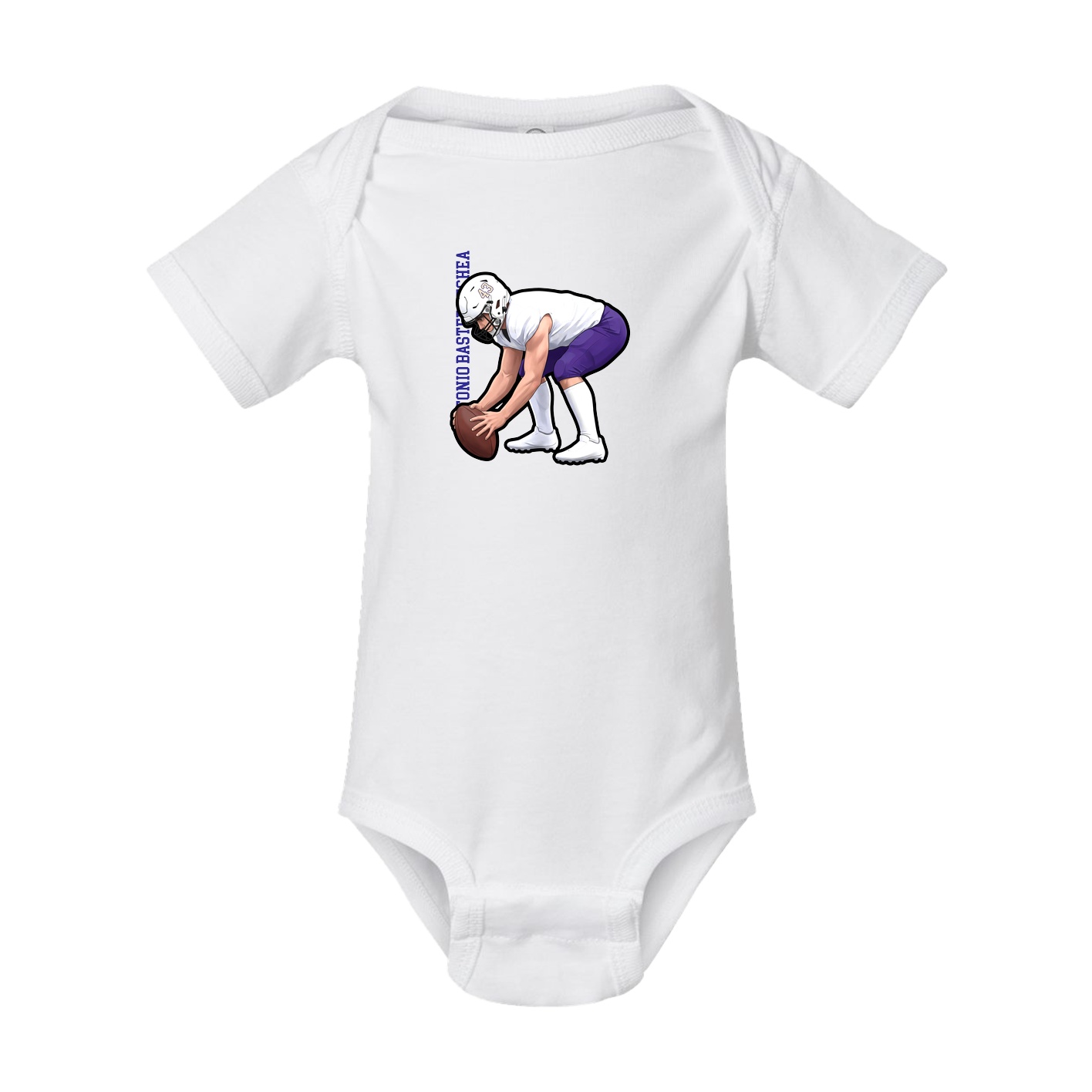 Baby Onesie — Name Vertical in White