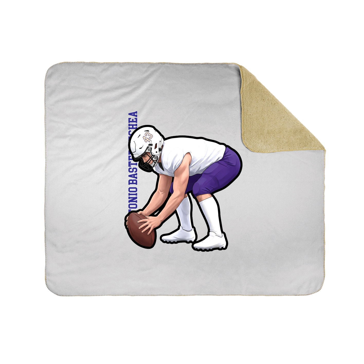 Throw Blanket — Name Vertical in White