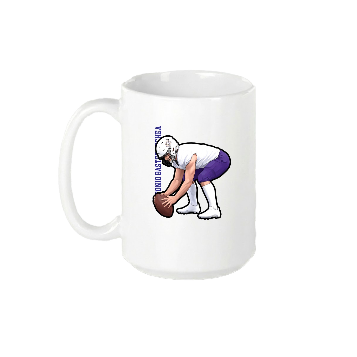 15oz Coffee Mug — Name Vertical in White