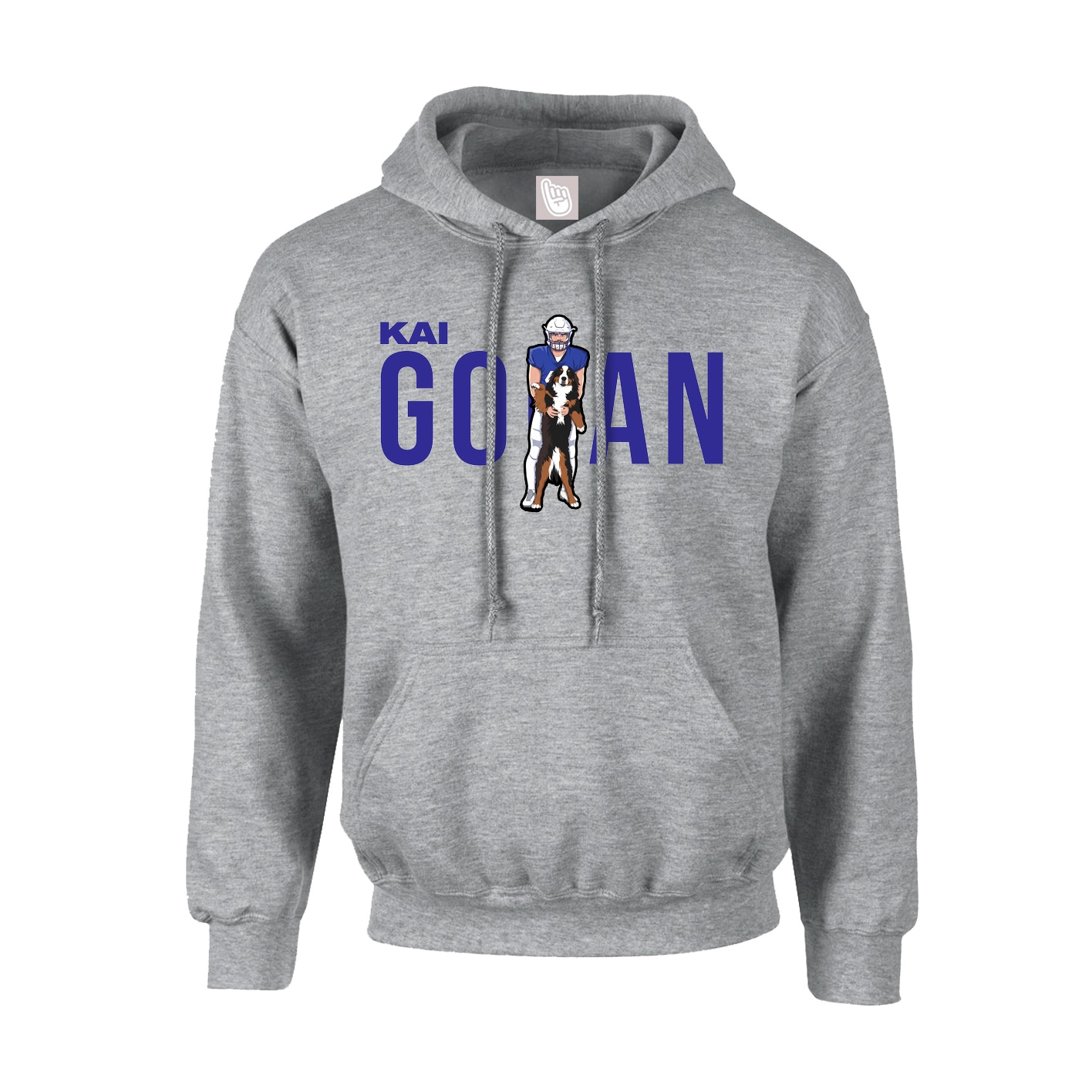Hoodie — Player Name in Grey