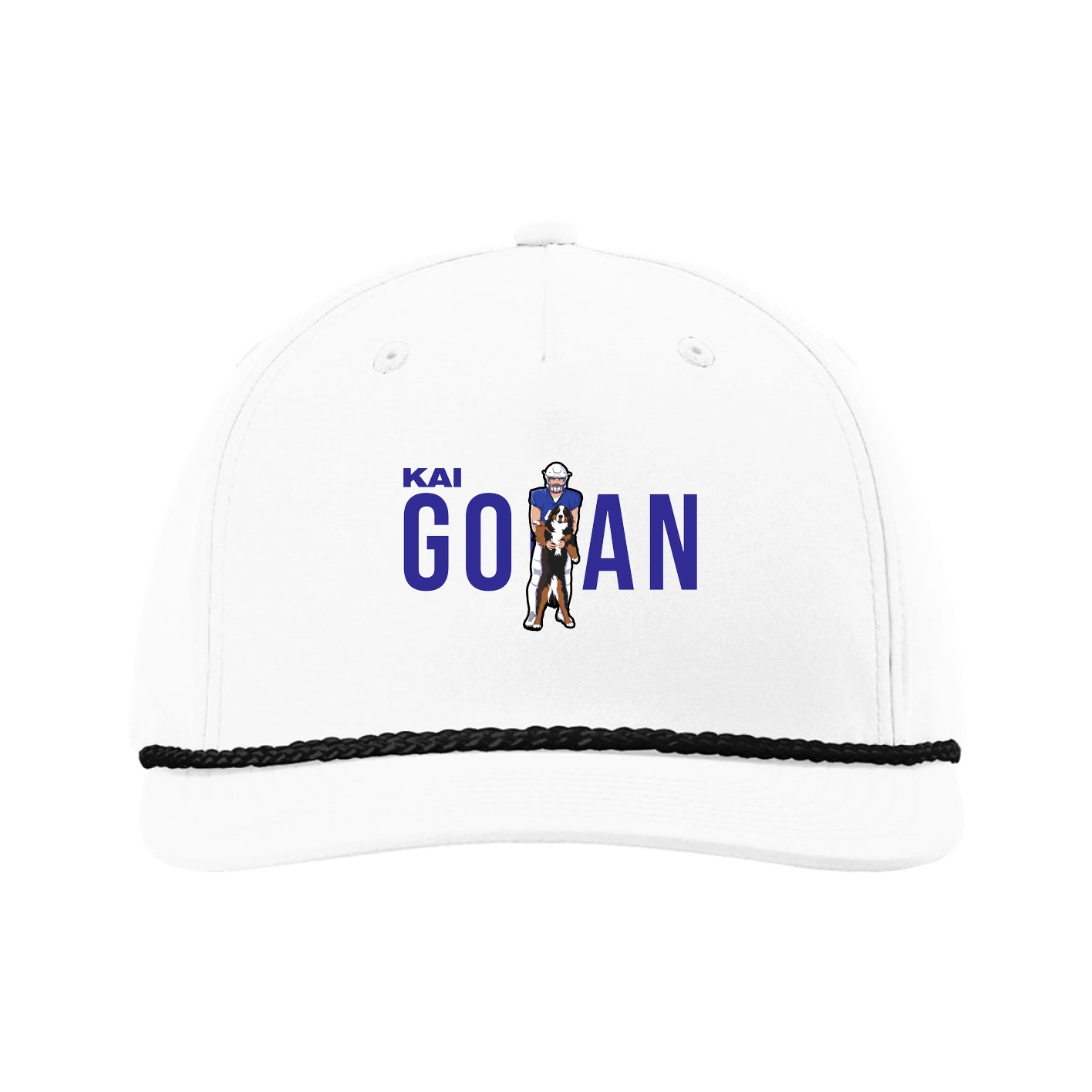Five-Panel Classic Rope Cap — Player Name in White