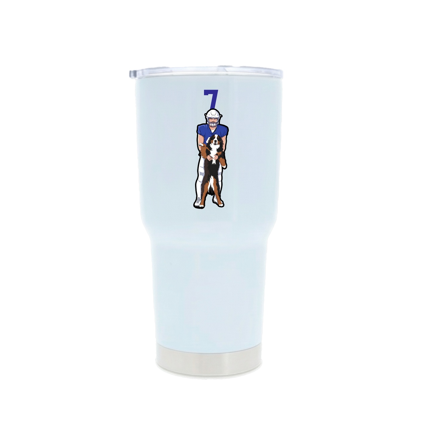 30oz Stainless Steel Tumbler — Number Top in White