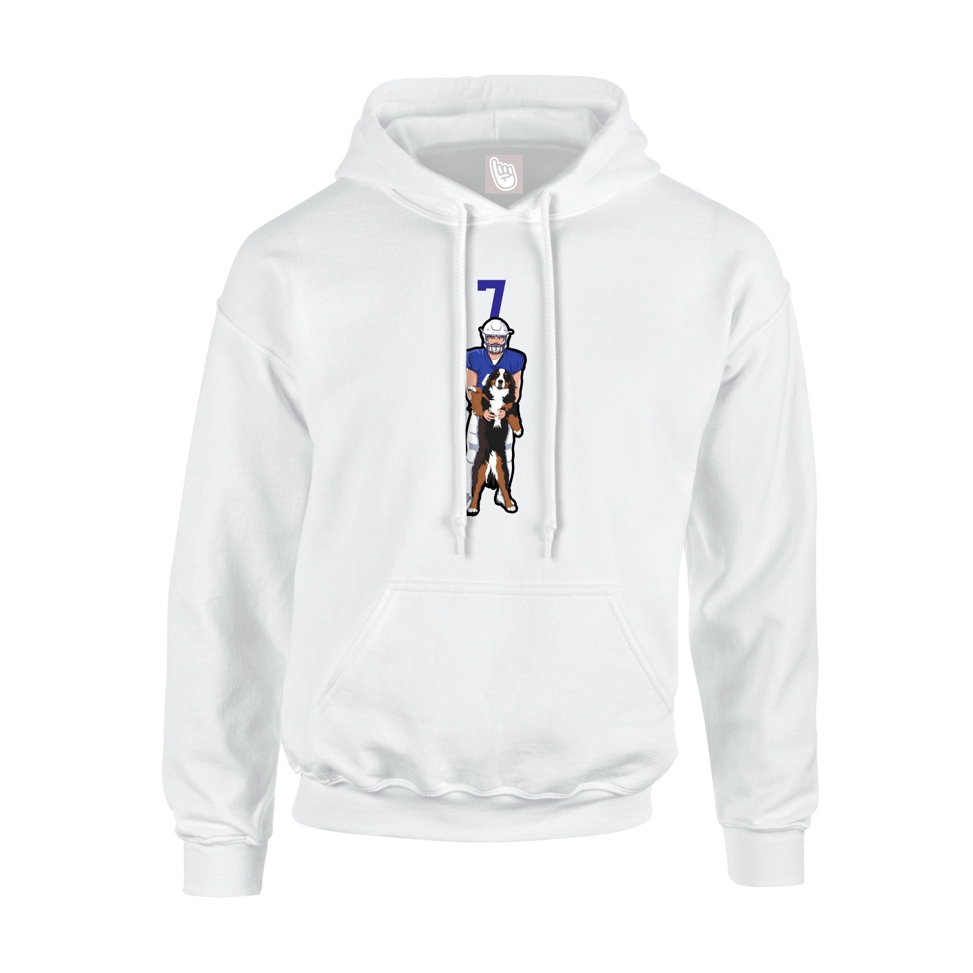Youth Hoodie — Number Top in White